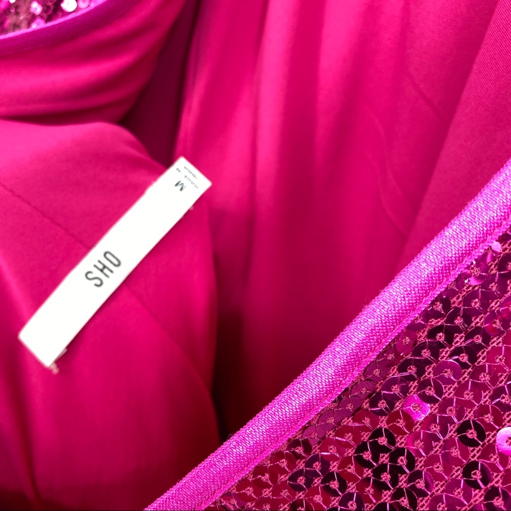 Tadashi Shoji SHO Taylor Sequin Open Back Mini Dress Pink - Picture 6 of 9